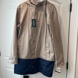 Ralph Lauren Womens rain coat in cream& blue Sz M